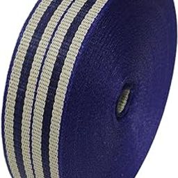 DHSVS Nylon Niwar Narrow Woven Fabric Niwar Patta Roll Tapes of Nylon for Bags, Chair, Home Textile, Shoes, Folding khat, Handicraft (2-Inch & 80 Meter) - Blue-image-33