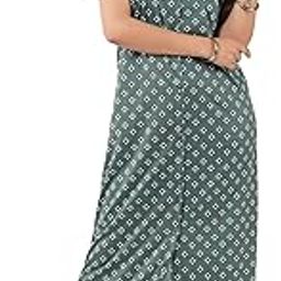 Women's All Over Printed Open Front Hosiery Cotton Blend Nighty/Maxi/Nightgown/Nightwear WSR-135-image-8