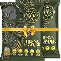 FIRST PLANT - Premium Rajasthani HENNA POWDER, 100% ORGANIC Henna with GI Tag for Hair Colour and Hair Care (2x75gm)-image-56