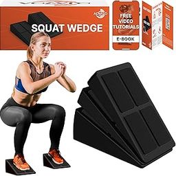 Slant Board Squat Wedge block Calf Stretcher Incline Board 3 pcs with 5 Adjustable Angle for Workout, Therapy, Gym & Home Exercise, Anti Slip rubber Included Top & Bottom Easy to Use better Stability-29