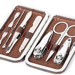 Manicure Set 7 in 1 Stainless Steel Professional Manicure Kit Nail Scissors Grooming Kit with Leather Travel Case Manicure Kit(Pack of 1)-picture-12
