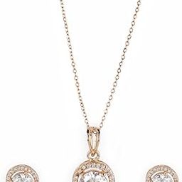 Rhodium/Gold-Plated AD & Cubic Zirconia Studded Necklace Set-image-71