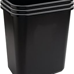 Highmark™ Rectangular Plastic Wastebasket, 6.5 Gallons, 15"H x 10"W x 14-1/4"D, Black, Pack Of 3-image-20