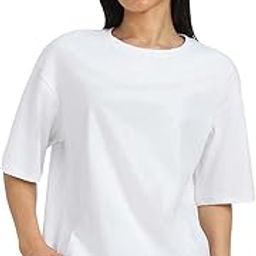 Pure Cotton Oversized Baggy Fit Half Sleeve Drop Shoulder Plain Solid Round Neck T-Shirt for Women (Available in Black, White, Lilac, Cork, Maroon, Royal Blue, Swan White, Soap Nut Colors)-picture-24