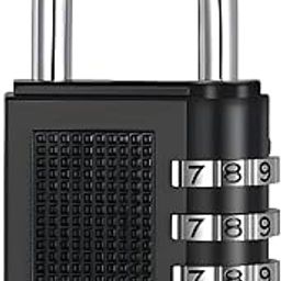 JETANI 1 Pack Combination Lock, 4 Digit Combination Padlock, Outdoor Waterproof Padlock for School Gym Locker Lock, Padlocks with Code, Sports Locker Luggage Locks (Black)-image-97