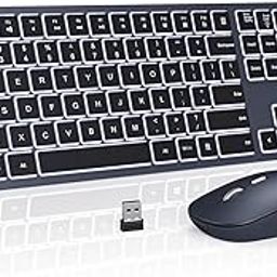 Wireless Backlit Keyboard and Mouse Combo, 2.4G USB Silent Keyboard and Mouse Rechargeable Full-Size Ultra Slim Keyboard & Mouse Set for Windows PC Computer, Laptop, Desktop-9