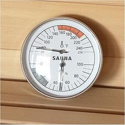 amocane Sauna Thermometer 2 in 1 Fahrenheit Thermometer Hygrometer for Sauna Room, Indoor Temperature Humidity Monitor, Sauna Accessories for Any Infrared Steam Barrel Saunas-image-82