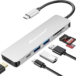 Hiearcool USB C Hub Multi-Port Adapter, 7-in-1 USB-C Dongle with 4K HDMI 100W PD SD/TF Card Reader, USBC Dock Compatible for MacBook Pro/Air Dell XPS Lenovo HP and Other Windows Laptops-Sliver White-image-101