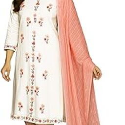 Women's Floral Embroidered Cotton Kurta Set with Trouser and Dupatta-image-2