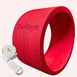 The Yogis Yoga Wheel For Men & Women | Big Circle Wheel For Abs, Home Training, Deep Tissue Massage, Back Pain, Stretching, Back Bends,Sweat Resistant | 13x6.5 inch (Red)-image-30