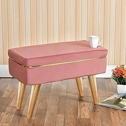 Smartkart Pouffes Bench Sitting Stool for Living Room Patio Kitchen Bench Puffy Wooden Mudda Ottoman Stools Poof Footstool Pouf Table for Office Home Decor, Square, 64x33x45 Cm, Gajri-image-55