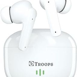 TP TROOPS Wireless in Ear Earbuds with Mic, 48H Playtime, V5.0 Low Latency Gaming with ENC, 13mm Bass Drivers Ear Buds TWS, Quick Charge (White)-image-62
