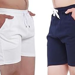 Men's Cotton Shorts Combo Lightweight Soft Fabric with Pockets Sports for Running Shorts Gym Shorts Half Pants (Pack of 2)-picture-54