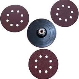Backing pad 5" or M10X1.5 1(25MM/5") with free disc 60-4, 80-3 120-4 pack of 1 exclusive for grinder and drill machine use only 11 sand paper total with backing pad 5")-image-43
