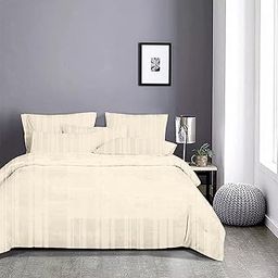 100% Cotton UK Super Single - 55x84 Size Duvet Cover | Quilt Cover | Razai Cover | Comforter Cover Set, 3 PCs Duvet Set | rajai Set (1 Button Closure Duvet Cover + 2 Pillow case)-Beige-image-9