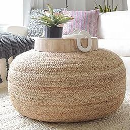 AV Shop Decor Jute Pouf| Ottoman| footrest (Jute Pouf) Sitting Round Ottoman Bean Thermacol Sheet Filled (50X50X20)-image-10