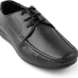 Fortune HML-6E Men’s Formal Derby Shoes - Black, Brown - Synthetic Leather Lace-Up with Cushioned Footbed - Stylish Office Footwear - Comfortable and Lightweight-image-4