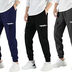 Men's Solid Track Pants (Combo of 3) – Juric Fabric, Sizes S to XXL – Comfortable & Durable for Gym, Running-12