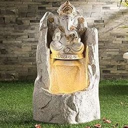 Water Fountain Outdoor Big Size Garden 2.5ft Pahad Ganesh Water Fountain, Indoor/Outdoor, for Home Office, Resin Fiberglass-image-85