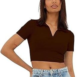 Women's Solid Slim Fit T-Shirt Crop Top-50