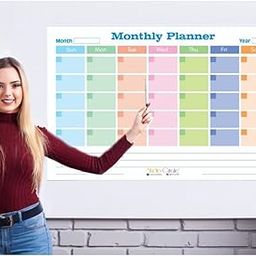 Whiteboard Sticker for Walls|Monthly Planner for Office Decor,Home|Large Size Self-Adhesive Wall Sticker|Laminated Vinyl Film Planner|Pack Of 1(30X20 Inches,Coloured Monthly Planner)-image-31
