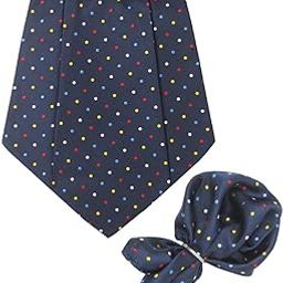 The Rainbow Polka Dot Navy Blue Cravat & Pocket Square set-image-72