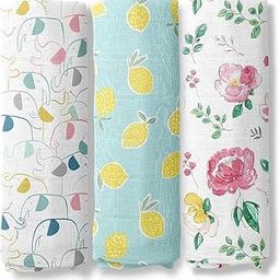 Haus and Kinder 100% Cotton Muslin Swaddles Wrap for Newborn Baby - Soft Swaddle Cloth for New Born, Muslin Baby Swaddle Wrap for New Born, New Born Swaddle, 100x100 cm, Pack of 3, Sunshine Collection-image-28