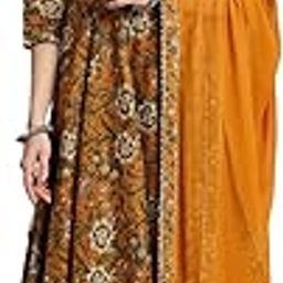Women's Floral Printed Pure Cotton Anarkali Kurta Pant With Dupatta Set-image-60