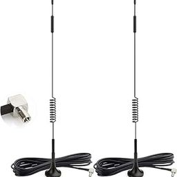 NISTECH Magnetic Base 5dbi Antenna External 4G LTE for with TS9 Male Right Angle (2 pcs.) for WiFi MiFi Hotspot WCDMA, Omni Direction USB Modem Aircards and LTE, CCTV RG174 Cable 10Ft.-20