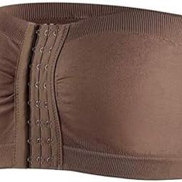 Women Sports Non Padded Bra, Front Closure, Strapless Bra-Size- XS (Brown)-STK341-picture-39
