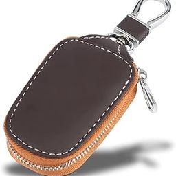 Contacts Genuine Leather Car Remote Key Case | Smart Protection Key Holder | Key Chain Bag | Auto Remote Keyring Wallet (Brown)-picture-31