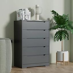 5-Drawers Solid MDF Wood Chest of Drawers Sideboard Cabinet for Stylish Living Rooms and Bedrooms. Ideal Home Storage Solution & Decor Accent (Bruno, Black)-image-60