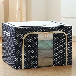 BRITSPEAR Clothes Storage Bins Boxes, 66L Oxford Cloth Steel Frame Organizers Clear Window, Sturdy Zipper, Reinforced Handle for Bedding, Blankets, Bedding, Pillow, Seasonal Clothing, Comforter-image-76