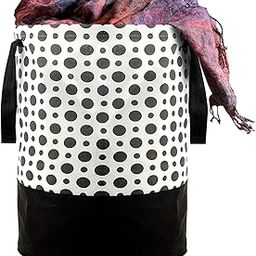 Perpetual Cloth Basket For Laundry - Waterproof Non Woven Cloth Bag For Storage Clothes, Flodable Laundry Basket Bag With Handle 45 Liter(Polka), White, 15 Cm, 30 Cm-image-48