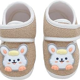 Mouse Slip-On Strap Anti-Skid Fabric Sneaker Booties - Khaki-image-81