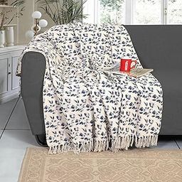 Ode & Cleo Striped Throw AC Blanket | Throw for Living Room, Sofa, Bed, Chair, Picnic & Used for Gift | Natural & Beige Throw Blanket (Pack of 1, Cotton,Natural/Blue)-31