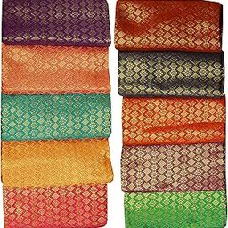 Women's Unstitched Jacquard Blouse Fabric - Pack of 10 | Gift Set for Indian Festivals And Ocassions-image-78