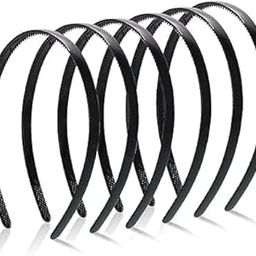 Glam Shopperz Plastic Black Headbands, Set of 8 Black, Classic Design-image-49