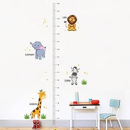 Decal O Decal Vinyl 'Growth Chart with Wild Animals' Wall Stickers (Multicolor)-image-81