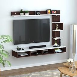 Redwud Cinerin Engineered Wood TV Entertainment Unit/TV Wall Unit/TV Stand/TV Cabinet for Home/TV Unit for Living Room, Bedroom (Wenge/White) Matte Finish - Ideal for Upto 43" (D.I.Y)-image-9