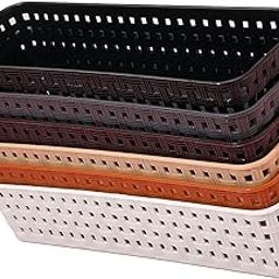 Organizer Tray Office Drawer Dividers Storage Bins Multipurpose Desk for Makeup, Kitchen, Office, Bathroom, Bedroom Dreassing, Basket Rack MultiColor(23*8*5 CM) Pack Of 6 (Multi 6pcs)-30
