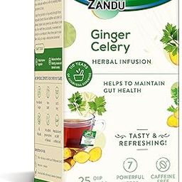 Zandu Ginger Celery Herbal Infusion, a Herbal Tea Enriched with Ayurvedic Ingredients (25 Tea Bags)-58