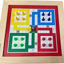 M2K HUB® 2 in 1 Wooden Ludo and Snakes & Ladders Board Games Classic Double Sided Game Board for Kids & Adults (Ludo and Snack Ladders Games)-picture-13