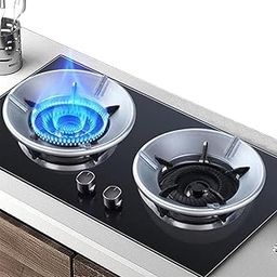 QONETIC Pack of 2 Gas Saver Burner Stand - Home Stove Fire & Windproof Energy Saving Jali - Chula Support for Gas Stoves - Silver-image-45
