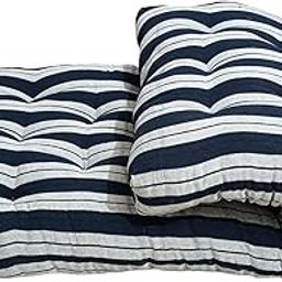 Unite Source Soft Black Cotton Filled Foldable Quilt | Single Bed Rui ka Mattress(6 x 3 Feet or 72 x 36 Inches, Blue-White Striped Color)-image-20