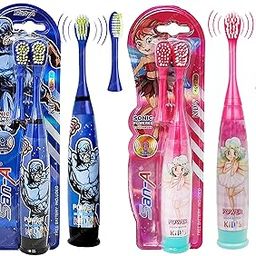 FunBlast Cartoon Electric Toothbrushes for Kids – Vibrating Motion Toothbrushes with Replacement Brush Head, Soft Electric Battery Powered Toothbrushes for 3+ Years Kids (Battery Included) (Pack of 2)-12