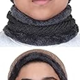 (Pack of 2 = 1 Grey Beanie Cap + 1 Beige Beanie Cap with Scarf Boys Winter Woolen Cold Grey + Beige Beanie Cap with Neck Warmer Scarf-image-16