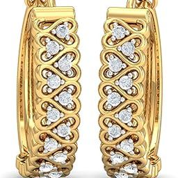 14KT/18KT Yellow Gold Diamond Elise Diamond Hoop Earrings for Women-image-21