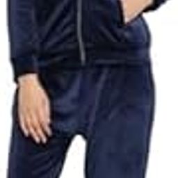 Women's Winter Night Suit, Zip-Up Jacket and Pants Set, (IN, Alpha, L, Regular, dark blue)-image-62