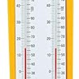 Generic Wet and Dry Bulb Hygrometer, Yellow, Wall Mount, SA09-16